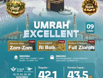Umrah Excellent + Kereta Cepat 9 H By Sv/ga ( Special Rajab )