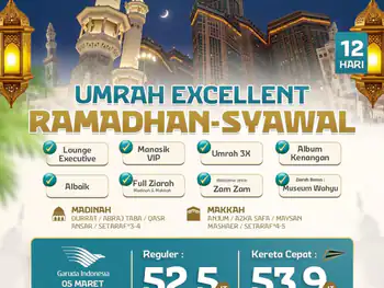 Umrah Excellent + Kereta Cepat Ramadhan - Syawal 12 H By Ga