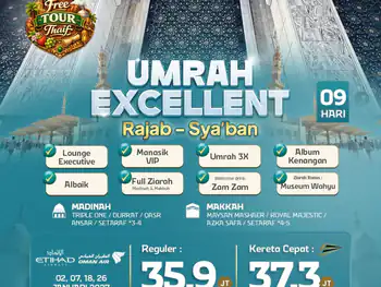 Umrah Excellentt 9 H By Ey / Wy  Free Thaif ( Rajab - Sya'ban )
