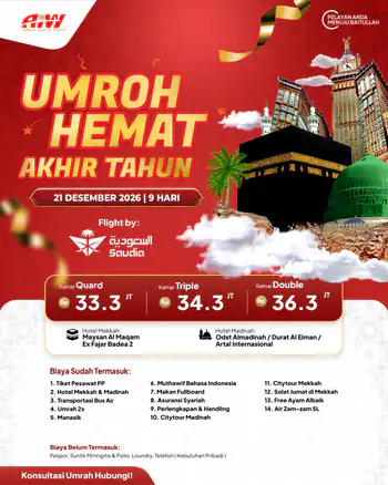 Umrah Hemat Akhir Tahun 9hr