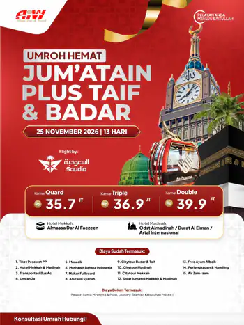 Umrah Hemat Jum'atain Plus Taif+badar 13hr