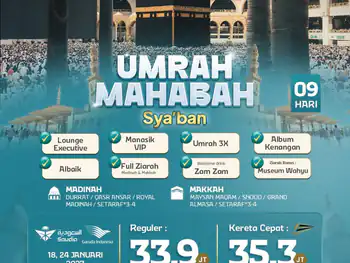 Umrah Mahabbah + Kereta Cepat 9 H By Ga / Sv ( Sya'ban )