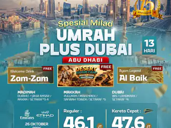 Umrah Plus  Dubai 13 H By Hy ( Spesial Milad Exe )