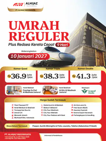 Umrah Plus Redsea 9hr ( Kereta Cepat)
