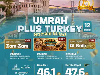 Umrah Plus Turkey + Kereta Cepat 12 H By Ek / Ey ( Spesial Milad Exe)