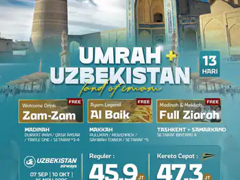 Umrah Plus Uzbekistan + Kereta Cepat 13 H By Hy
