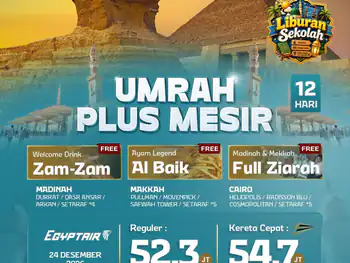 Umrah Plusmesir + Kereta Cepat 12 H By Ms (Liburan Sekolah ) *5