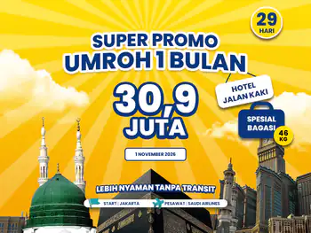 Umroh 1 Bulan Start Jakarta By Saudia Airlines (01 November 2026)