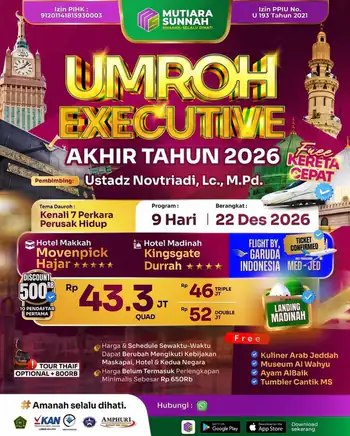 Umroh Executive Akhir Tahun 22 Desember 2026