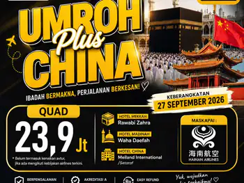 Umroh Liburan Plus China (27 September 2026) - 27 September 2026