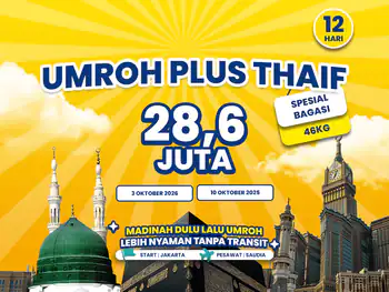 Umroh Plus Thaif 12 Hari Start Jakarta By Saudia Airlines (03 Oktober 2026)