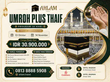 Umroh Plus Thaif (13 Oktober 2026)